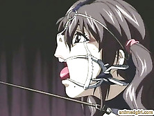Chained Hentai With A Muzzle Gets Humiliated