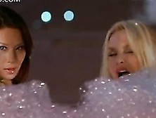 Lucy Liu And Nicolette Sheridan Playing In A Bathtub In Sexy Lingerie