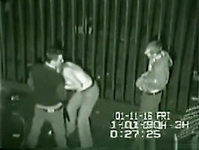 Security Cam Tapes A Partyslut Fucking 2 Guys At The Back Of A Building