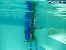 Hungarian Pornstar Minnie Manga Likes Riding Toy Underwater