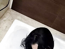 Young Girl Giving In The Bathtub