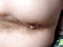 Close Up Playing With Different.  Pushing Out Anal Beads Without Hands From Sexy Hairy Asshole