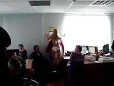 Strippers At Office Party Celebrating Real