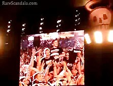Girls Flashing For The Jumbotron At Concert. Mp4