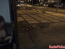 Hardfucked Pulled Teen Rides Cock In Public