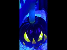 Attractive Horny Witch Conjures Up A Humongous Pumpkin Rod And Rides It Like Crazy