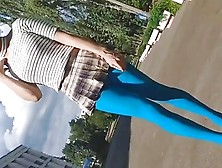 Ponnyboy Is Walking In The Street Withe Sexy Blue Panty