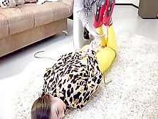 Girl Gets Hogtied By Another Girl