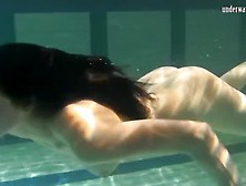 Dressed Up Teeny Irina Barna Swims Attractive In The Pool