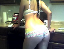 Boyshort Panties Cling To Her Ass In The Kitchen