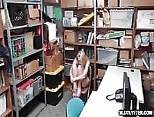 Young Blonde Teen Romped Over The Desk