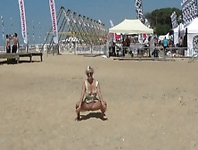 Flashing At Competitions On A Public Beach