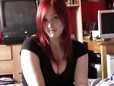 German Redhead Girl With Huge Tits Fucked