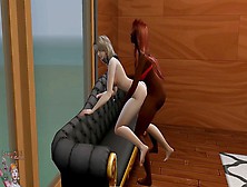 Blonde And Black-Haired Shemale Anime Duo Engage In Hardcore Pussyfucking,  Anal Sex,  And Cock Sucking In 3D Porn