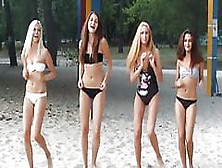 Beautiful Sexy Russian Girls Dancing On The Beach
