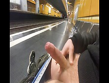 Quickly Jerked Off In Public At The Train Station Pt.  2 - U-Bahnstation Edition
