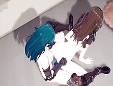 Byleth Licks Dorothea's Pussy Before Fucking Her Against A Wall With A Strapon - Fire Emblem Lesbian Hentai.