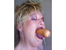 Kinky Old Woman Gags And Spits All Over Dildo!!so Hot!!!