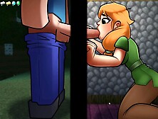 Hornycraft Parody Hentai Game Pornplay Ep. 4 Alex Is Sucking Steve Through A Minecraft Gloryhole