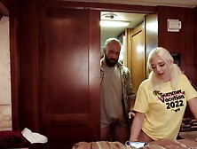 Blonde Hitchhiker Fucks With A Horny Man In That Camper