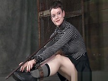 Chained Bdsm Sub Toyed By Her Maledom