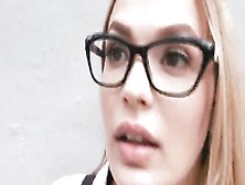 Broke Big Tit Teen In Glasses Fucked Outdoors