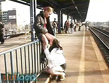 Public Pissing At A Train Station