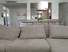 Amazing Brunette With A Big Ass Is Getting Fucked On The Sofa,  After Sucking Dick