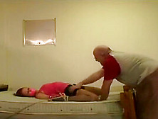 Helpless Tied On Bed