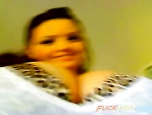 Busty Brunette Slut With Huge Fleshy Melons Teasing On Webcam