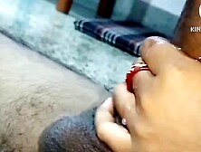 Desi Bhabhi Was Sucking The Cock Of The Brother-In-Law,  After That The Brother-In-Law Went To The Bathroom And Shook His Cock