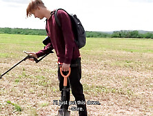 A Twink Has His Metal Detector Ready To Hunt For Metal But He Stumbles Upon A Guy With A Dick Hard As A Metal - Bigstr