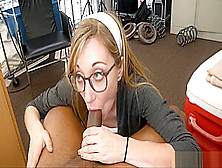 Glasses Teen Sucks Black Dick