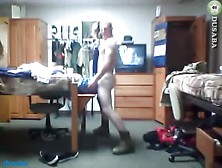 Guy Fucks A Pillow In Dorm Room