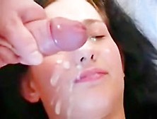 Double Cumshot On A Teenage Cute Face