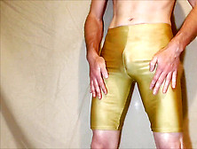 Golden Lycra Shorts Get Smashed Hard
