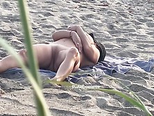 Spying Sweet Milf Touching At The Beach