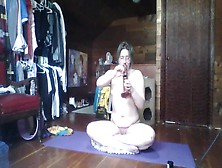 Stoner Babe Does Naked Yoga