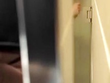 Petite Woman Spied Through The Bathroom Door