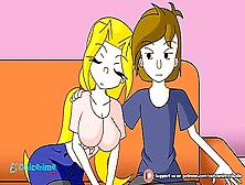 Cute Blue-Eyed Cartoon Hottie Got Her Juicy Tits Fondled