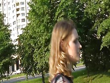Alluring Platinum Teenage Slut Green Eyes Gives An Amazing Bj In Public Place