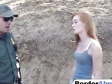 Amazing Redhead Teen Speared By Border Patrol In The Outdoors