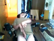 Disabled Man Rubs His Cock An Dirty Talks