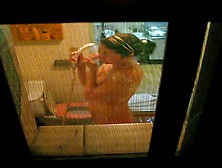 Window Voyeur On Korean Gal Showering