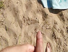 Jerked Cock And Came On A Woman Sunbathing On A Wild Beach