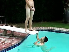 Young Dicks Pissing Gay Kaleb's Pissy Pool Party