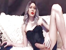 Erotic Shemale Strokes Her Massive Hard Schlong On Live Webcams