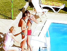 Three Girls Masturbating At Pool