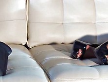 Milf Threesome Fuck Stud On The Couch