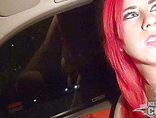 Hot Redhead Angel Getting Totally Naked In My Car Before The Bars - Nebraskacoeds